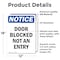 Signmission Door Blocked Not An Entry, 12 in W x Rectangle, Vinyl Decal OS-2PACK-NS-D-1218-V-11472 - alternate 5